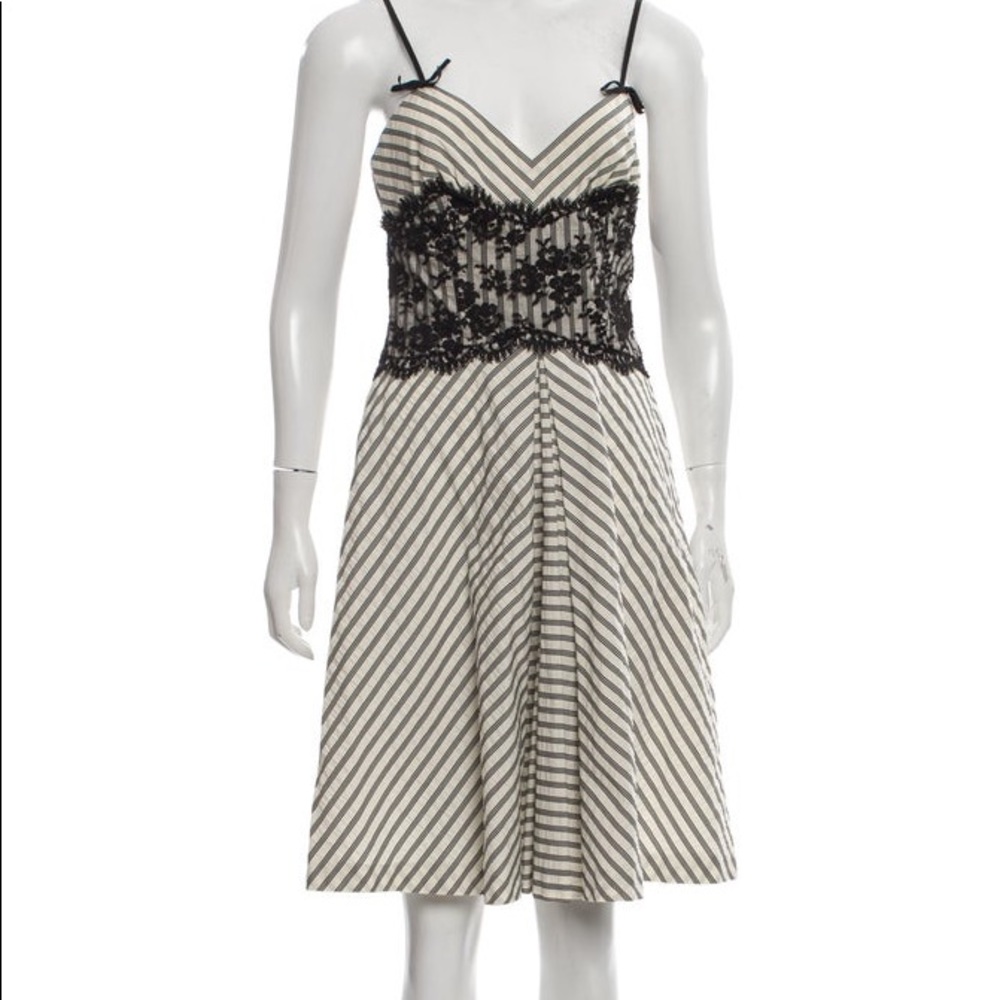 Moschino Cheap and Chic ivory/black striped dress